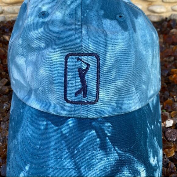 PGA TOUR GOLF Tie-Dye Blue Baseball Cap. Adjustable. NWT! Unisex - Picture 2 of 8